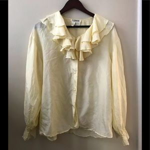 Vintage Silk Ruffle Blouse